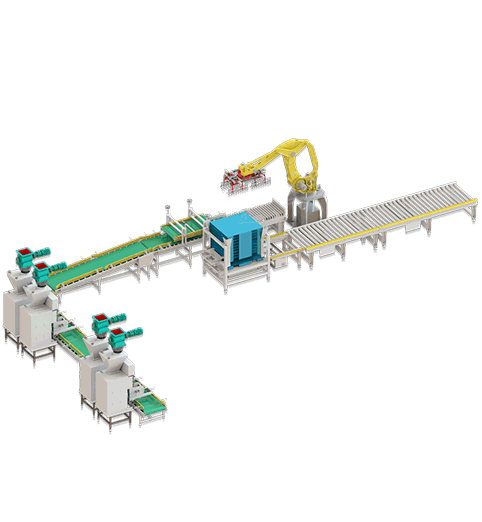 全自動包裝碼垛生產(chǎn)線